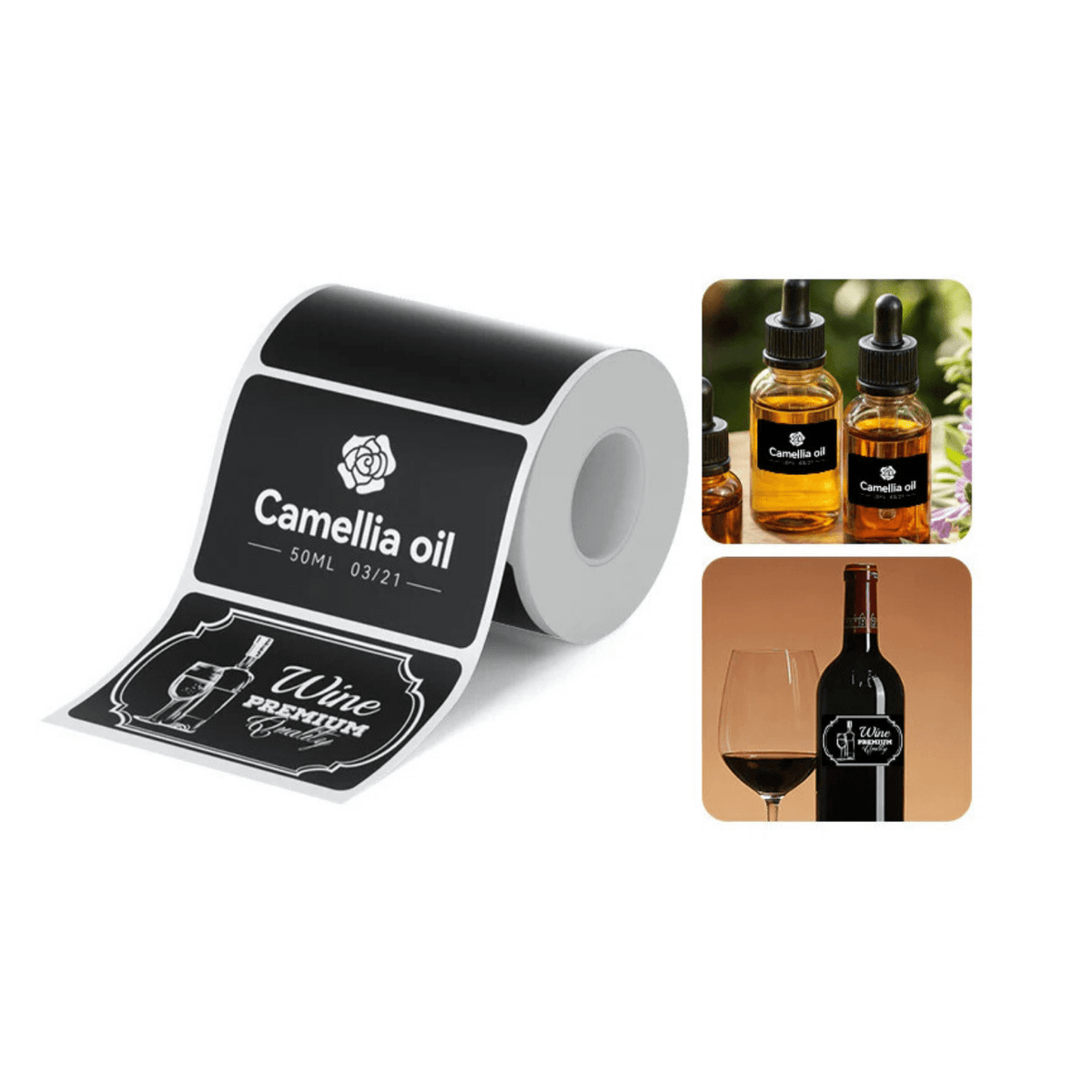 Niimbot etikettirulla - Mattamusta 50 x 90 mm, 80 kpl (M-sarja) - LabelMate