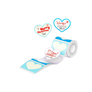 Label roll niimbot Sweetheart - siniset sydämet ja punainen teksti