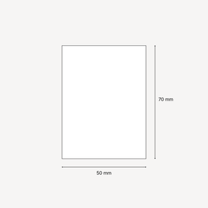 Valkoiset tarrat suorilla reunoilla - 50 x 70 mm (105 kpl)