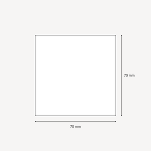 Valkoiset tarrat suorilla reunoilla - 70 x 70 mm (105 kpl)
